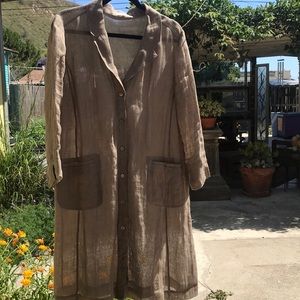 Eileen Fisher sheer linen duster